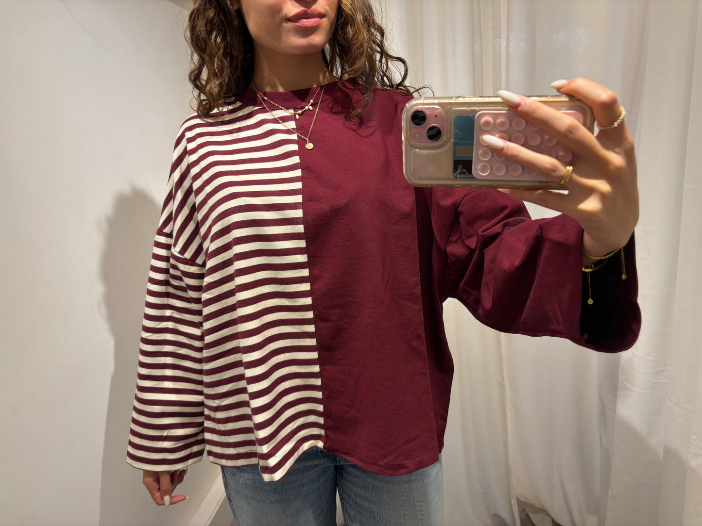 Daisy half stripped shirt