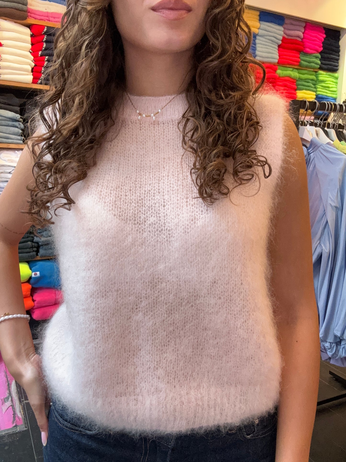 Mohair Debardeur met ronde hals