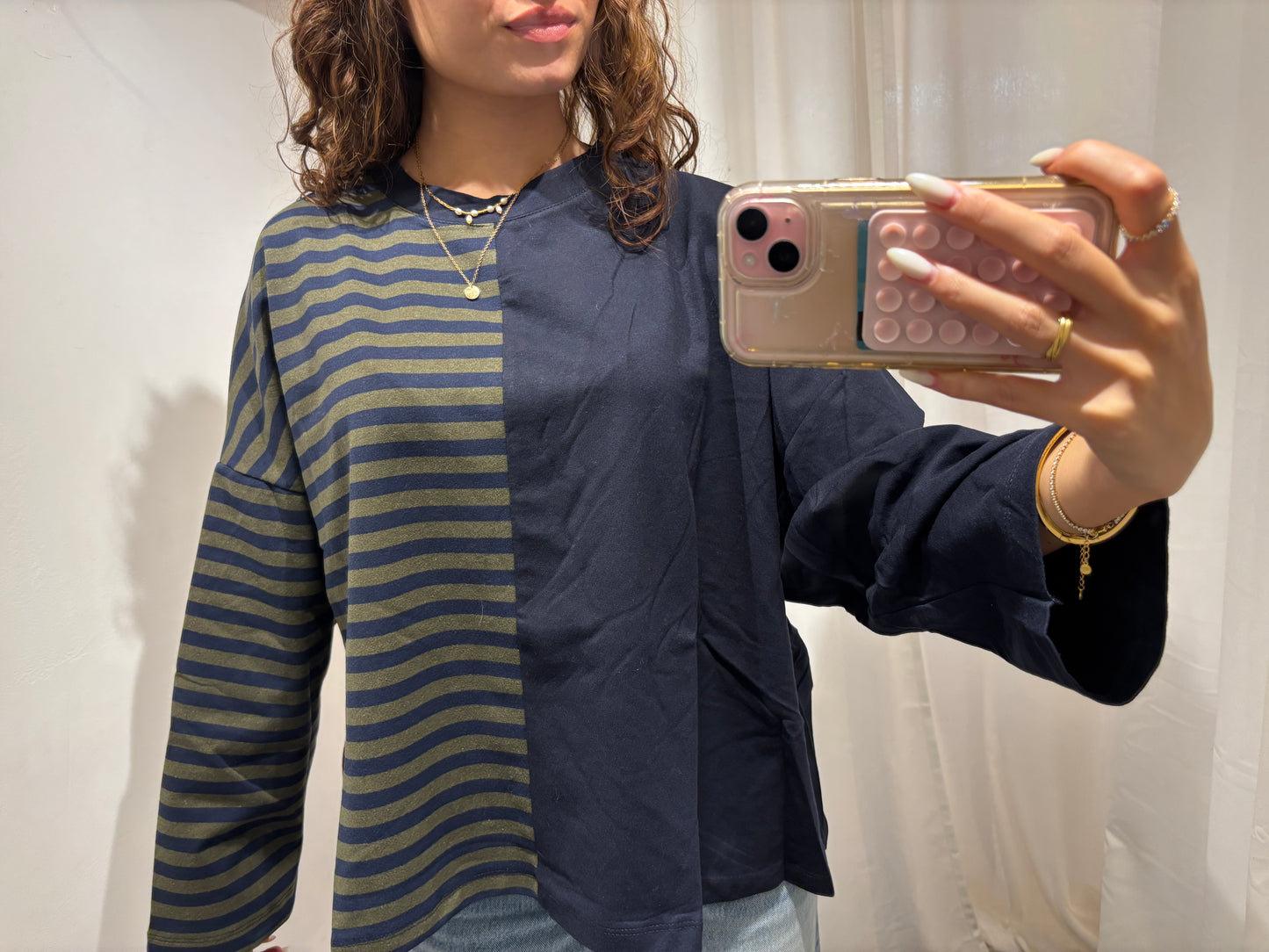Daisy half stripped shirt