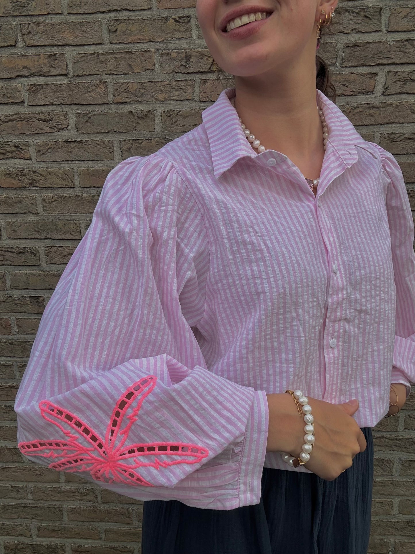Long sleeve palm tree blouse
