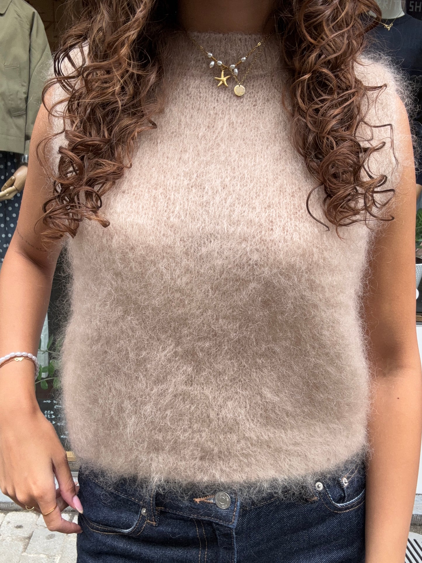 Mohair Debardeur met ronde hals