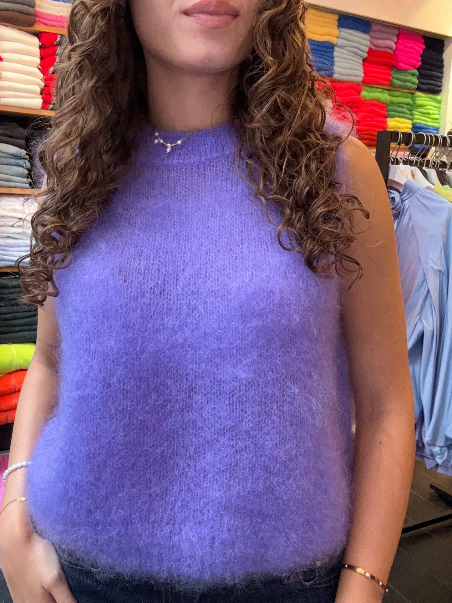 Mohair Debardeur met ronde hals