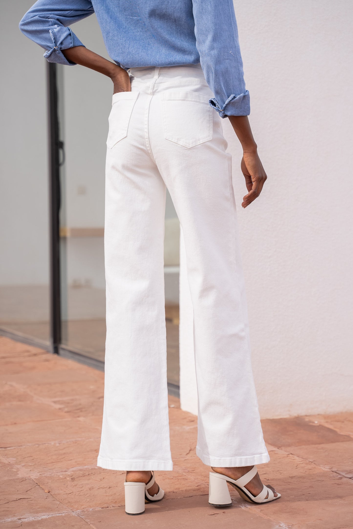 White wide broek