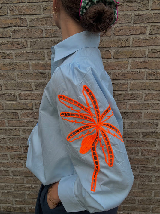 Long sleeve palm tree blouse