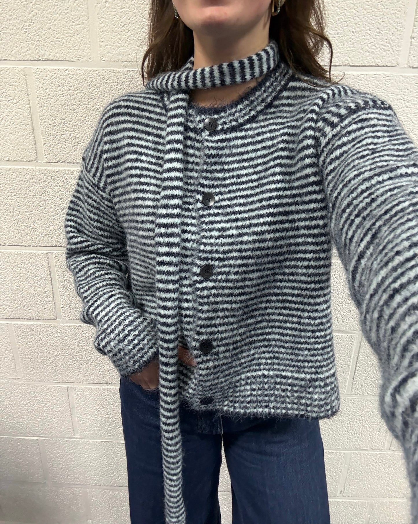 Knit and scarf combo