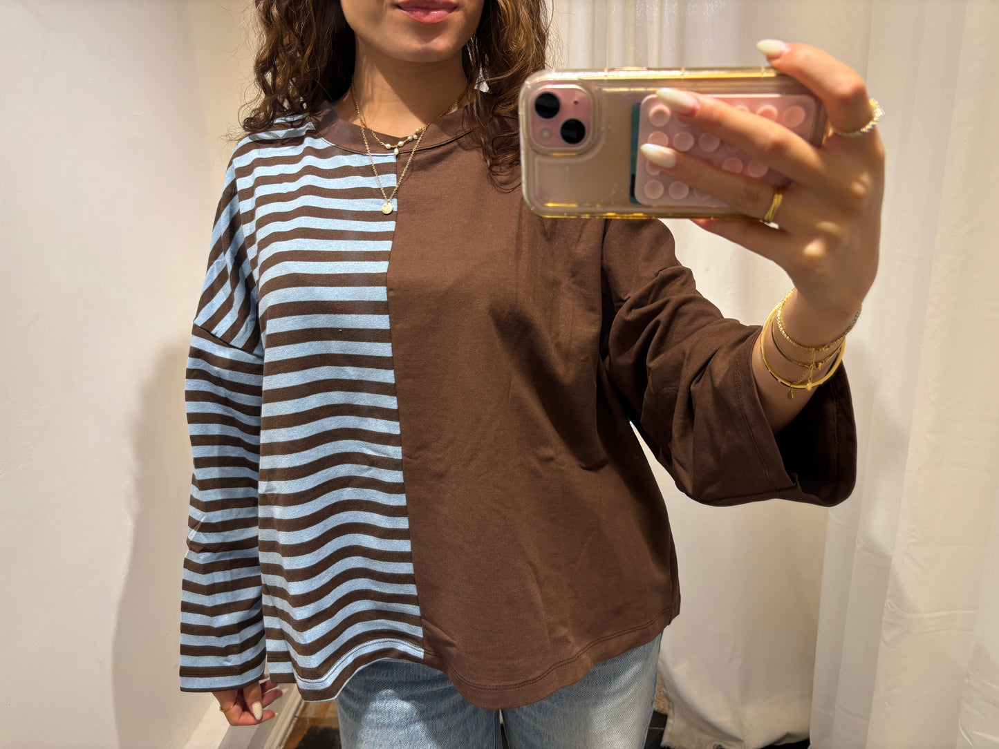 Daisy half stripped shirt