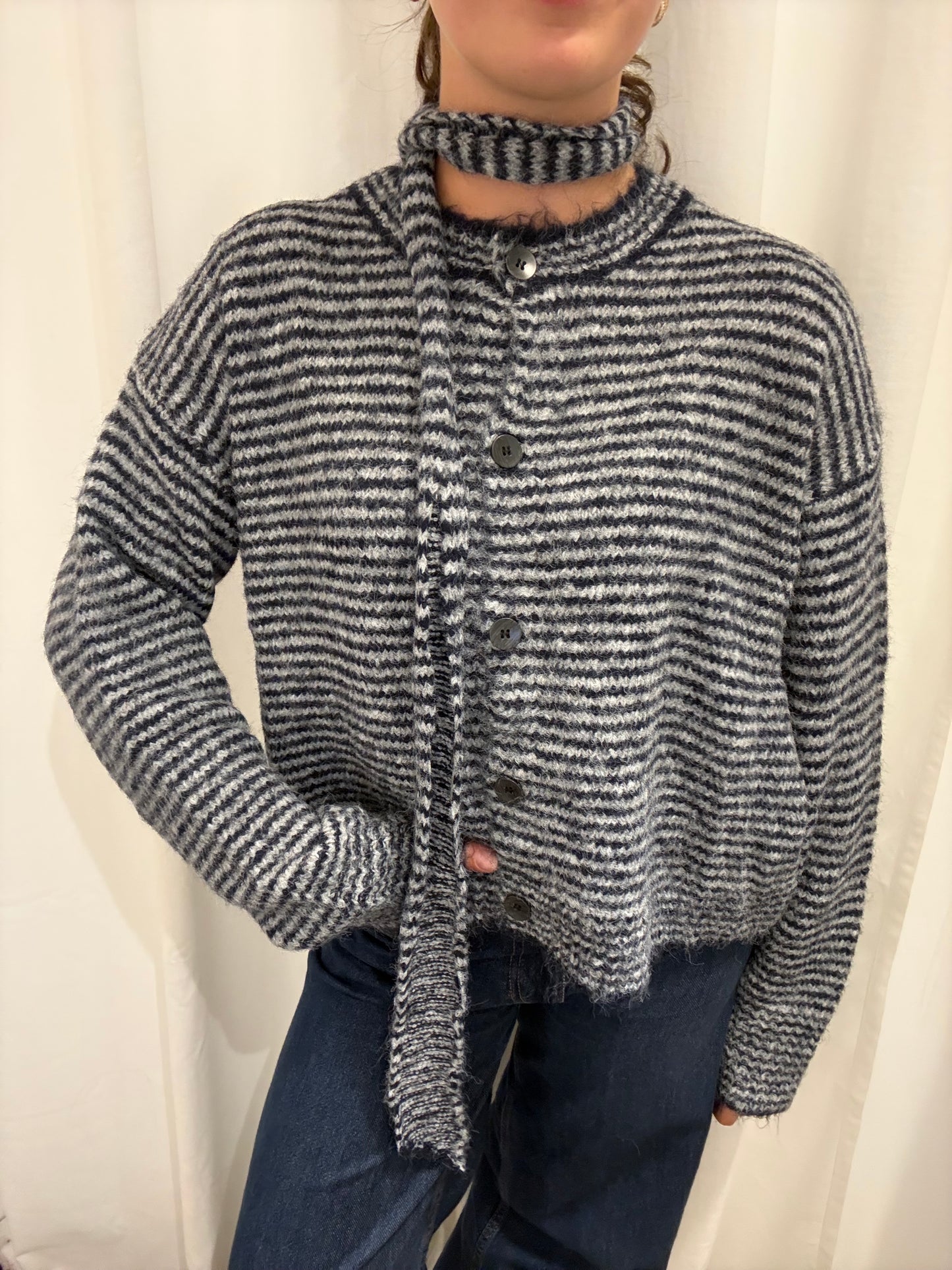 Knit and scarf combo