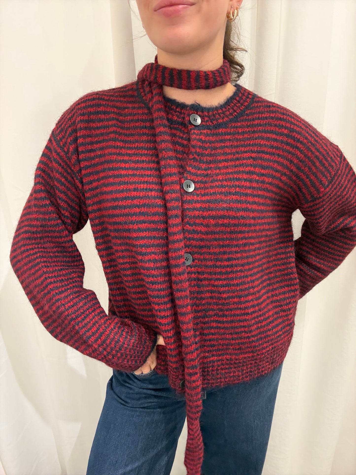 Knit and scarf combo